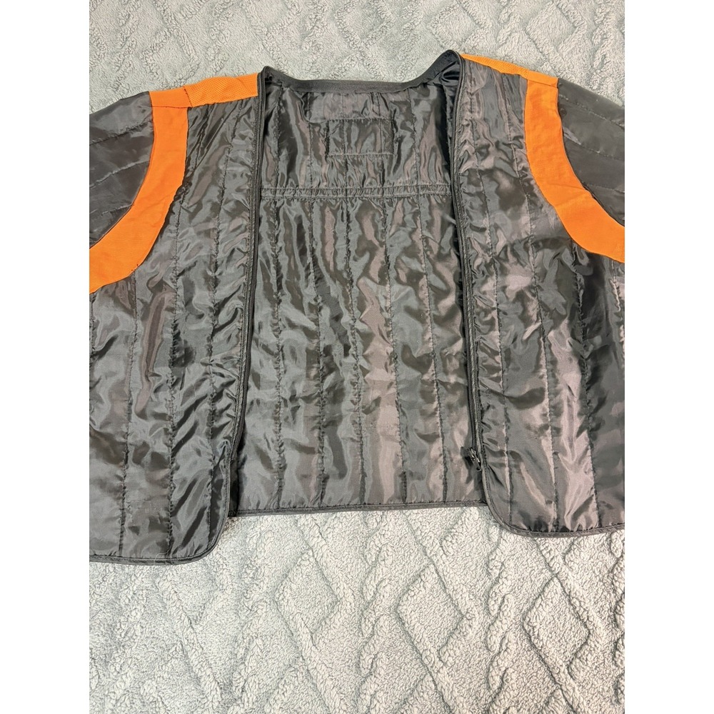 Biker Design Water Resistant Motorcycle Jacket Men's XL Black Orange Reflective